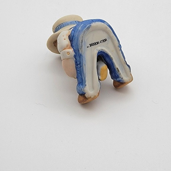 Holly Hobbie Porcelain Boy Child with Dog Figure Figurine Hand Painted 2"x1.5" - Picture 7 of 7